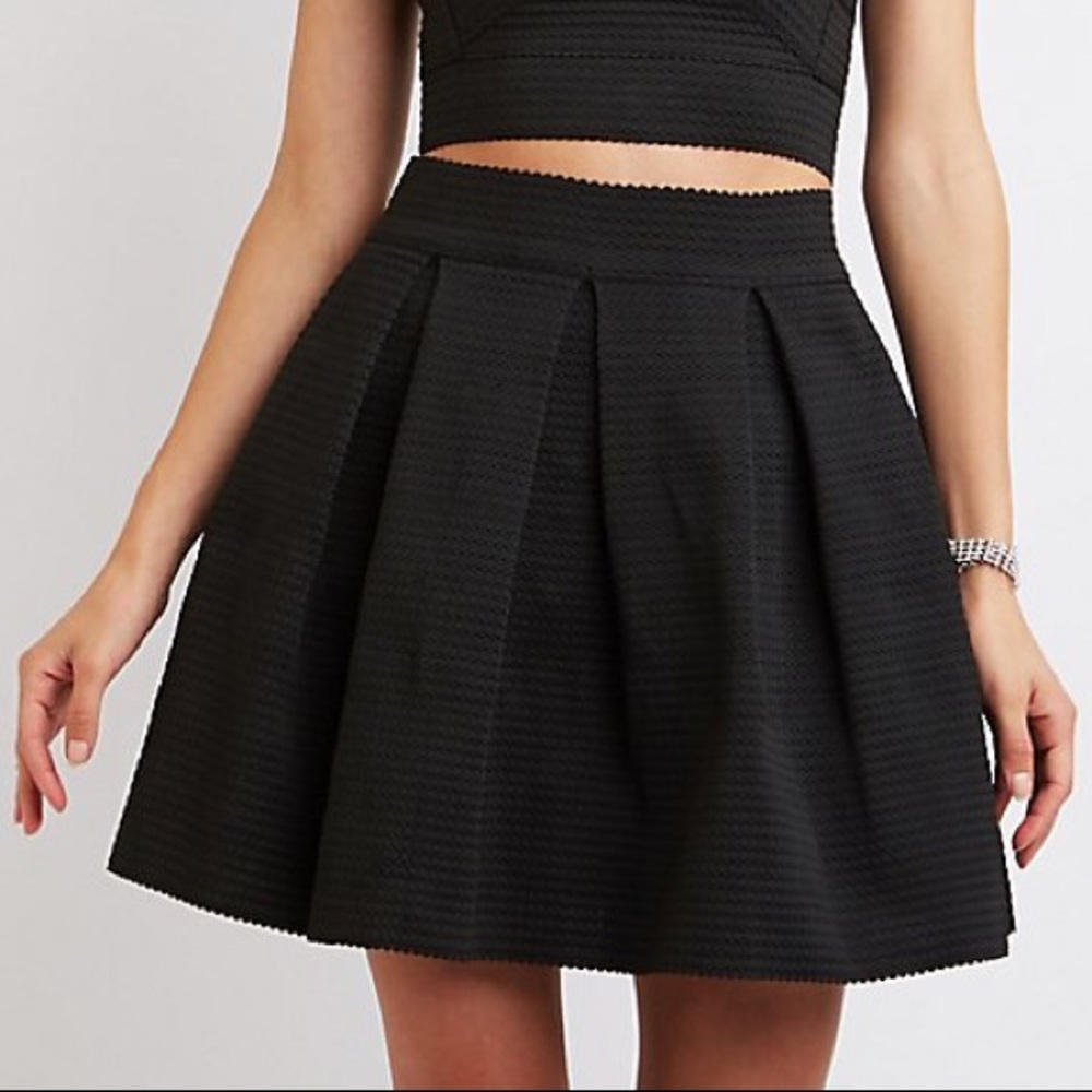 NWOT Charlotte Russe Textured Bandage Skater Skirt